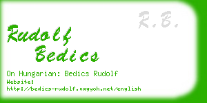 rudolf bedics business card